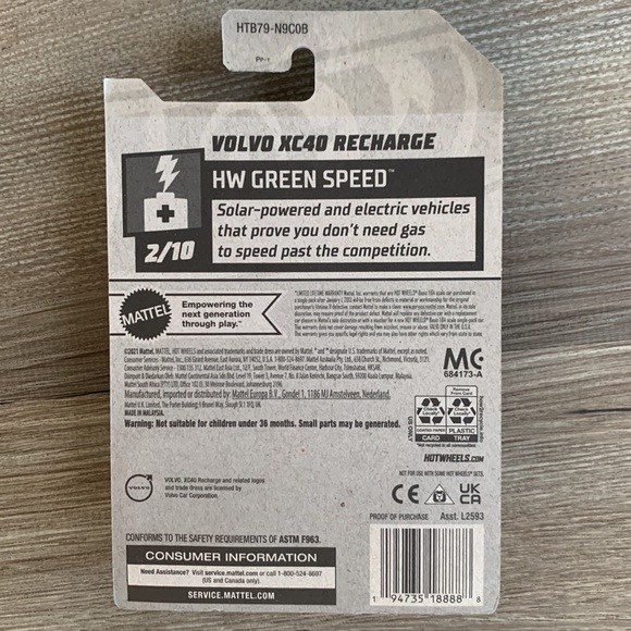 Hot Wheels Volvo XC40 Recharge Suv HW Green Speed Hotwheels Mattel 2024 New - Picture 3 of 4
